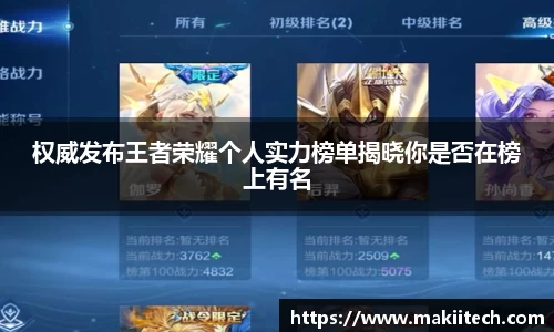权威发布王者荣耀个人实力榜单揭晓你是否在榜上有名